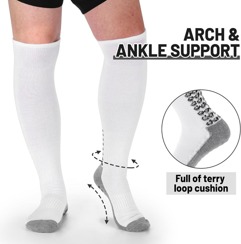 Ultrafun 2/4 Pairs Grip Soccer Socks Non Slip Knee High Compression Soccer Football Socks - Image 4